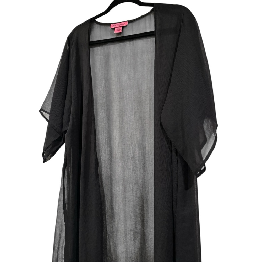 Betsey Johnson Black Sheer Open Kimono - Picture 3 of 6